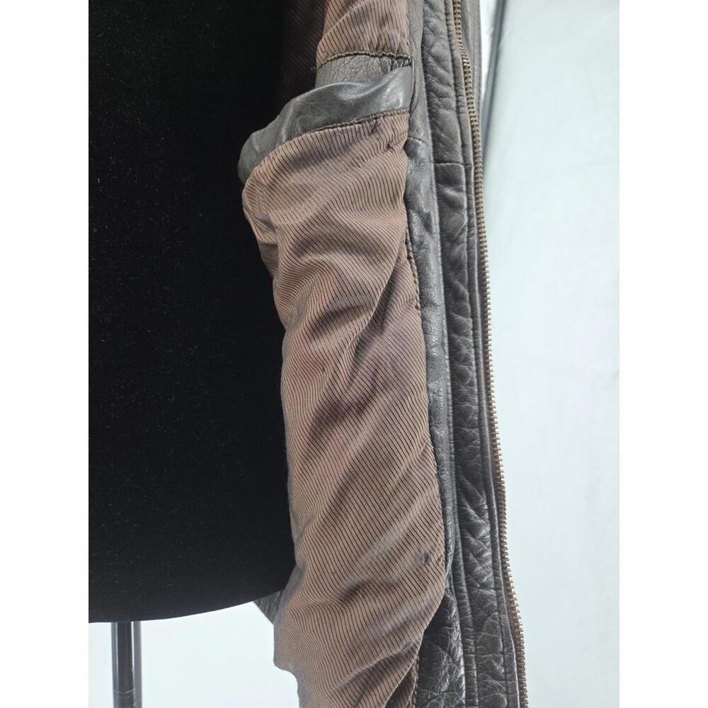 Vintage Canyon Ridge Mens Distressed Brown Leather Bomber Jacket Size 2XB 1990s - Picture 7 of 9